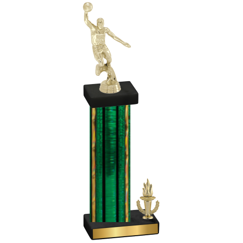 Accented Single Green Glacier Victory Basketball Trophy