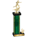 Accented Single Green Glacier Fourth Place Flag Football Trophy
