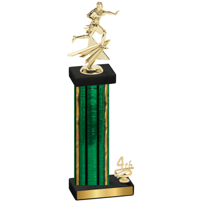 Accented Single Green Glacier Fourth Place Flag Football Trophy