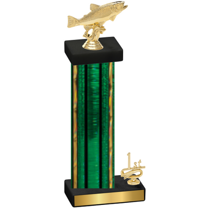 Accented Single Green Glacier First Place Fishing Trophy