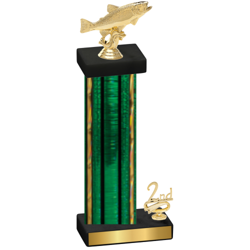 Accented Single Green Glacier Second Place Fishing Trophy