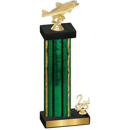 Accented Single Green Glacier Second Place Fishing Trophy