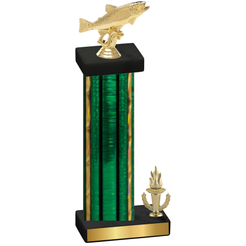 Accented Single Green Glacier Victory Fishing Trophy