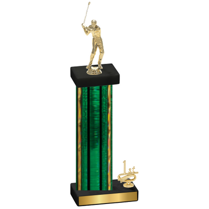 Accented Single Green Glacier First Place Golf Trophy