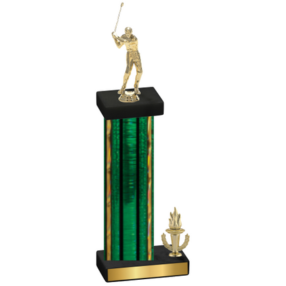 Accented Single Green Glacier Victory Golf Trophy