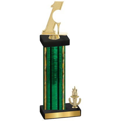 Accented Single Green Glacier Victory Golf Trophy