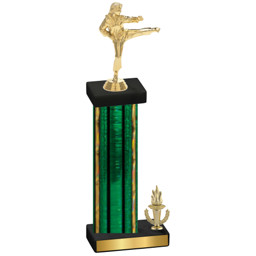 Accented Single Green Glacier Victory Karate Trophy