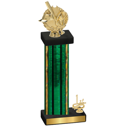 Accented Single Green Glacier First Place Baseball Trophy