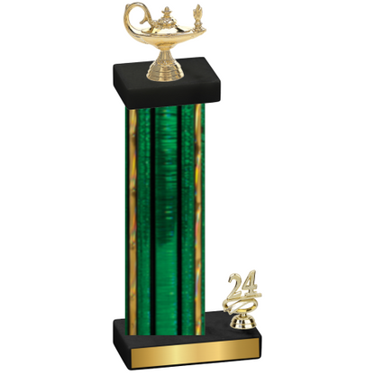 Accented Single Green Glacier Year Academics Trophy