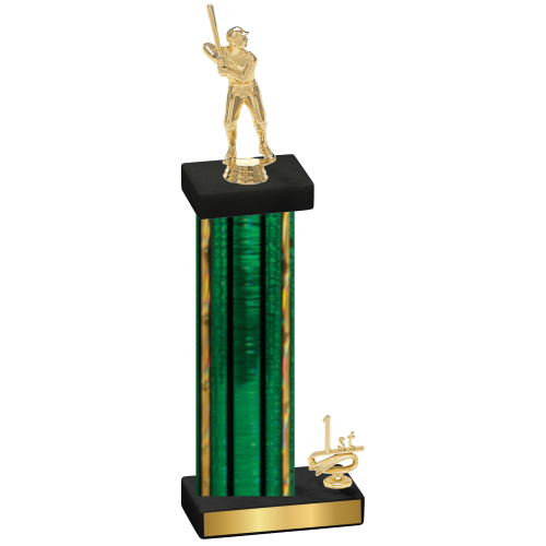 Accented Single Green Glacier First Place Baseball Trophy