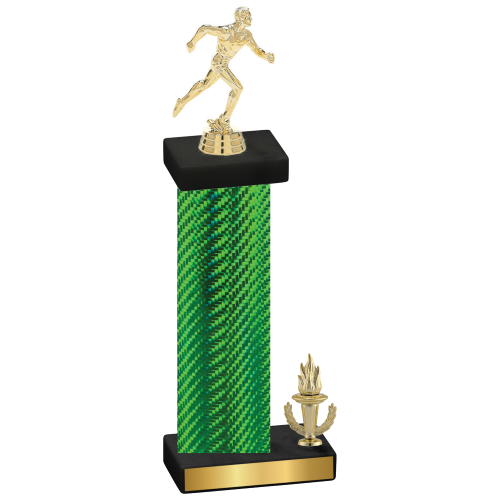 Accented Single Green Carbon Fiber Victory Running Trophy