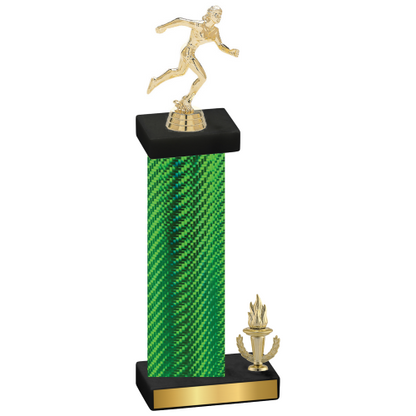 Accented Single Green Carbon Fiber Victory Running Trophy