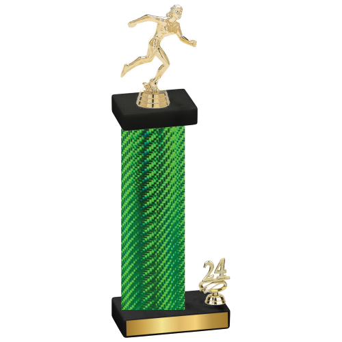 Accented Single Green Carbon Fiber Year Running Trophy