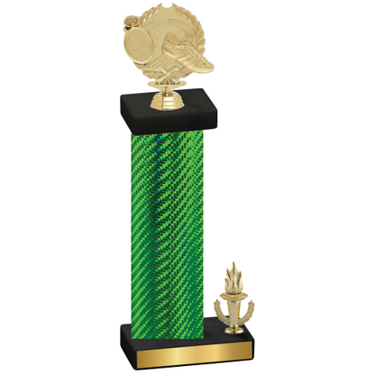 Accented Single Green Carbon Fiber Victory Running Trophy