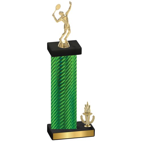 Accented Single Green Carbon Fiber Victory Tennis Trophy