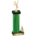 Accented Single Green Carbon Fiber Victory Tennis Trophy