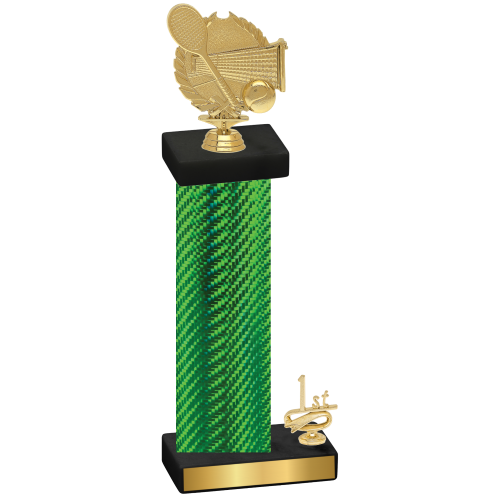 Accented Single Green Carbon Fiber First Place Tennis Trophy