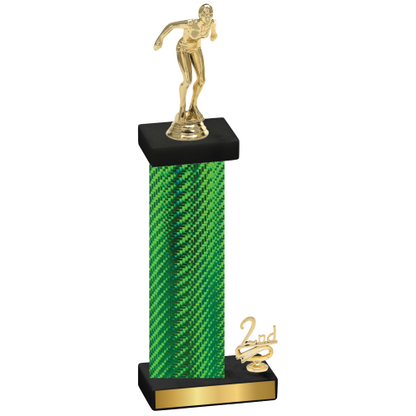 Accented Single Green Carbon Fiber Second Place Tennis Trophy