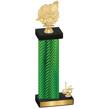 Accented Single Green Carbon Fiber First Place Swimming Trophy