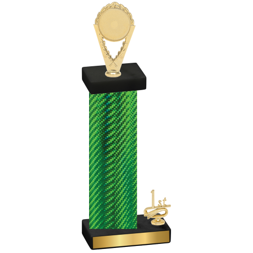 Accented Single Green Carbon Fiber First Place Insert Trophy