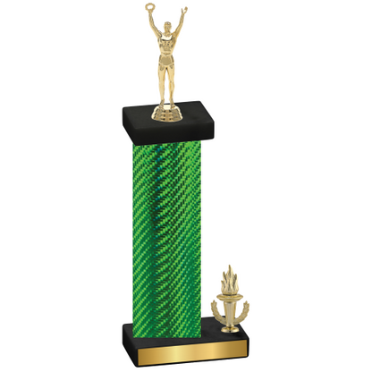 Accented Single Green Carbon Fiber Victory Victory Trophy