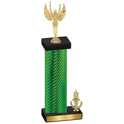 Accented Single Green Carbon Fiber Victory Victory Trophy