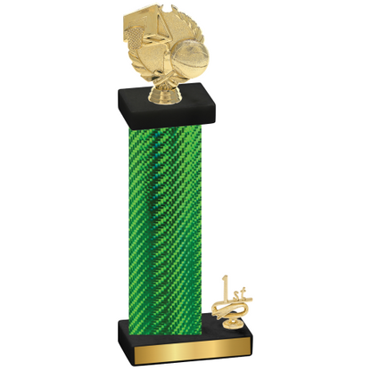 Accented Single Green Carbon Fiber First Place Basketball Trophy