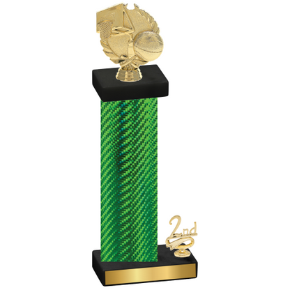 Accented Single Green Carbon Fiber Second Place Basketball Trophy