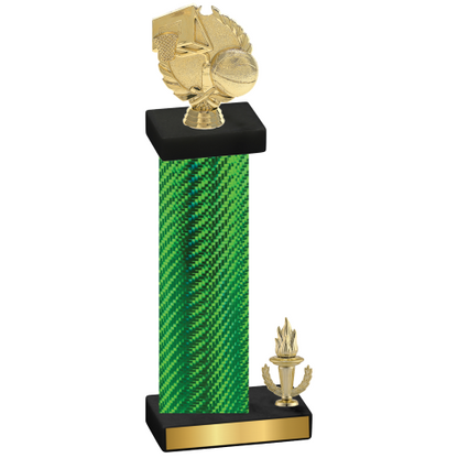 Accented Single Green Carbon Fiber Victory Basketball Trophy