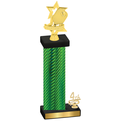 Accented Single Green Carbon Fiber Fourth Place Pickleball Trophy
