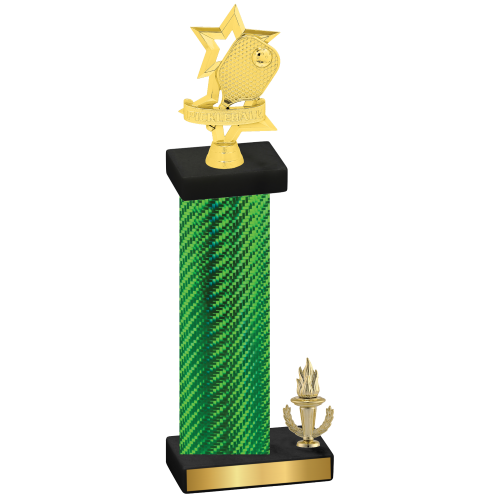 Accented Single Green Carbon Fiber Victory Pickleball Trophy