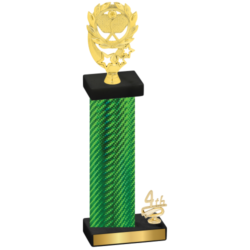 Accented Single Green Carbon Fiber Fourth Place Pickleball Trophy