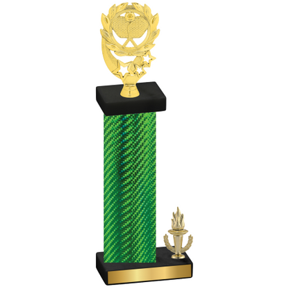 Accented Single Green Carbon Fiber Victory Pickleball Trophy