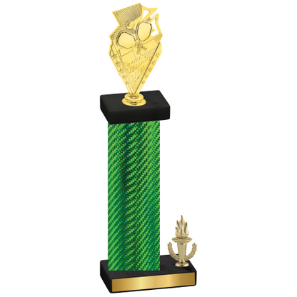 Accented Single Green Carbon Fiber Victory Pickleball Trophy