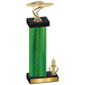 Accented Single Green Carbon Fiber Victory Cars Trophy