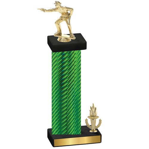 Accented Single Green Carbon Fiber Victory Shooter Trophy