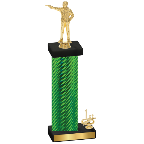 Accented Single Green Carbon Fiber First Place Shooter Trophy