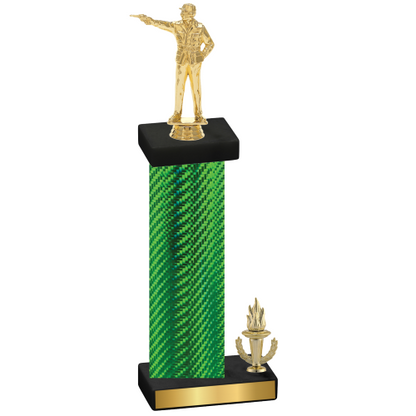 Accented Single Green Carbon Fiber Victory Shooter Trophy