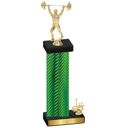 Accented Single Green Carbon Fiber First Place Weights Trophy