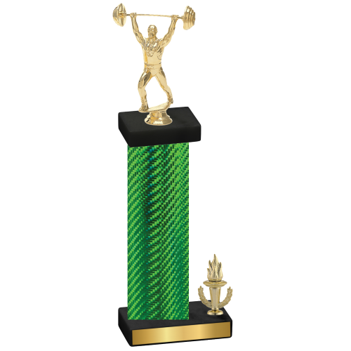 Accented Single Green Carbon Fiber Victory Weights Trophy