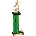 Accented Single Green Carbon Fiber First Place Flag Football Trophy