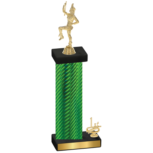 Accented Single Green Carbon Fiber First Place Majorette Trophy