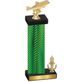 Accented Single Green Carbon Fiber Victory Fishing Trophy
