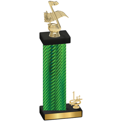 Accented Single Green Carbon Fiber First Place Music Trophy