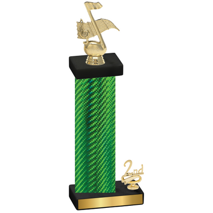 Accented Single Green Carbon Fiber Second Place Music Trophy