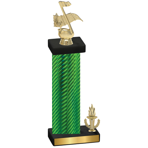 Accented Single Green Carbon Fiber Victory Music Trophy