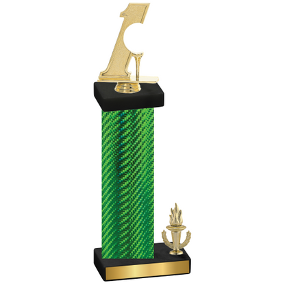 Accented Single Green Carbon Fiber Victory Golf Trophy