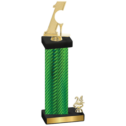 Accented Single Green Carbon Fiber Year Golf Trophy