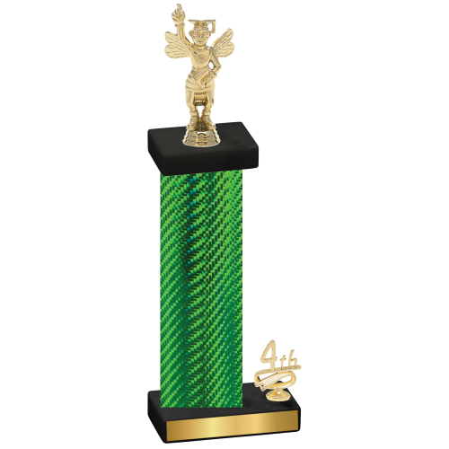 Accented Single Green Carbon Fiber Fourth Place Academics Trophy