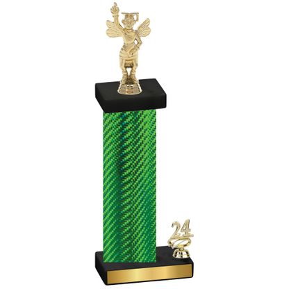 Accented Single Green Carbon Fiber Year Academics Trophy